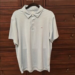 Men's Vineyard Vines Striped Performance Polo Shirt Size Large